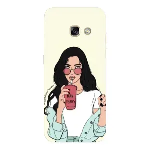 Силиконовый Чехол на Samsung Galaxy A3 2017 / A320 / A320F с картинкой Стильных Девушек (С напитком)