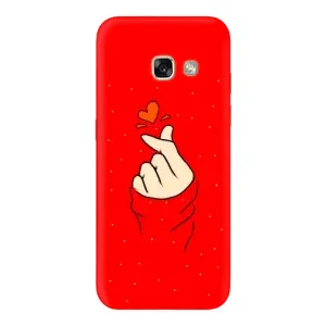 Чехлы (Знак сердечка) на Samsung Galaxy A3 2017 / A320 / A320F (Сердце на красном)
