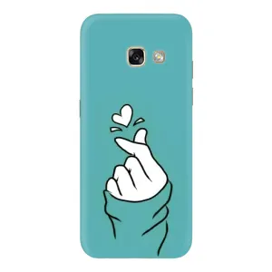 Чехлы (Знак сердечка) на Samsung Galaxy A3 2017 / A320 / A320F (Сердечко на бирюзовом)