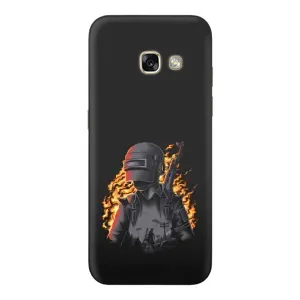 Силиконовый чехол с картинкой "Герой Pubg" на Samsung Galaxy A3 2017 / A320 / A320F (В огне)
