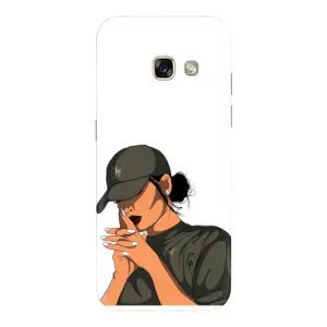 Силиконовый Чехол на Samsung Galaxy A3 2017 / A320 / A320F с картинкой Стильных Девушек (В зеленом)