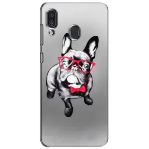 Чехол (ТПУ) Милые собачки для Samsung Galaxy A30 2019 (A305F) (Бульдог в очках)
