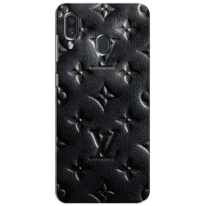 Текстурный Чехол Louis Vuitton для Самсунг А30 (2019) (Черный ЛВ)