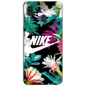 Силиконовый Чехол на Samsung Galaxy A30 2019 (A305F) с картинкой Nike (Цветочный Nike)