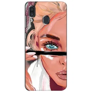 Силіконовый Чохол на Samsung Galaxy A30 2019 (A305F) з картинкой Модных девушек (Дівчина та вії)