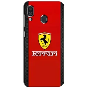 Силиконовый бампер с картинкой машины на Samsung Galaxy A30 2019 (A305F) (Ferrari Logo)