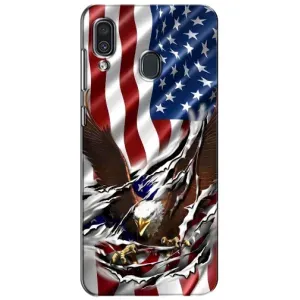 Чехол Флаг USA для Samsung Galaxy A30 2019 (A305F) (Флаг USA)