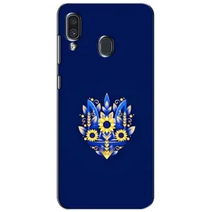 Чохол з картинкою (Патріотичний ГЕРБ) на Samsung Galaxy A30 2019 (A305F) (Герб в квітах)