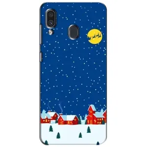 Силиконовый бампер на рождество для Samsung Galaxy A30 2019 (A305F) (Город в снегу)