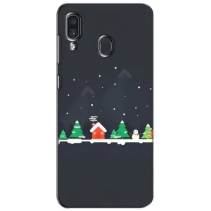 Силиконовый бампер на рождество для Samsung Galaxy A30 2019 (A305F) (Город зимний)