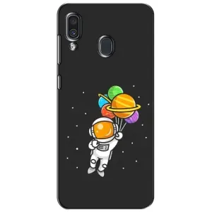 Силиконовый Чехол с принтом "Космонавты" на Samsung Galaxy A30 2019 (A305F) (Космонавт с шариками)