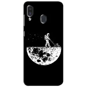 Силиконовый Чехол с принтом "Космонавты" на Samsung Galaxy A30 2019 (A305F) (Космонавт)