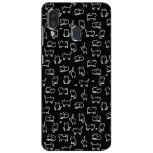 Чохол на тематику: Коти для Samsung Galaxy A30 2019 (A305F) (Котики на чорному)