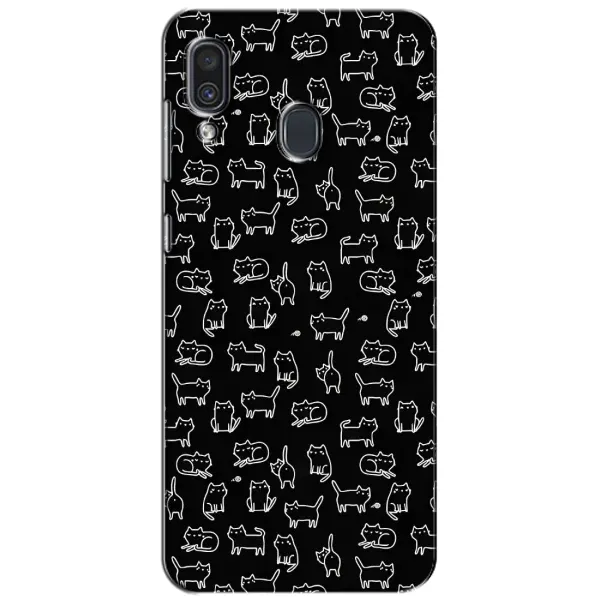 Чехол с рисунком «Котики на черном» для Samsung Galaxy A30 2019 (A305F)