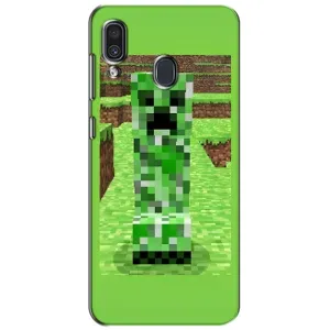 Чехлы для Samsung Galaxy A30 2019 (A305F) (Персонажи Майн Крафт) (Крипер 2)