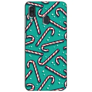 Силиконовый бампер на рождество для Samsung Galaxy A30 2019 (A305F) (Леденцы)