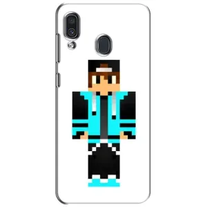 Чехлы для Samsung Galaxy A30 2019 (A305F) (Персонажи Майн Крафт) (Мальчик в голубом)
