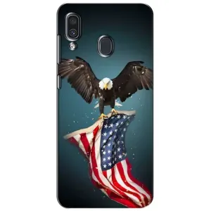 Чехол Флаг USA для Samsung Galaxy A30 2019 (A305F) (Орел и флаг)