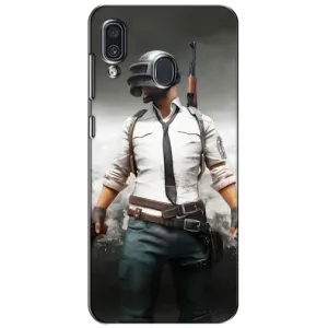 Силиконовый чехол с картинкой "Герой Pubg" на Samsung Galaxy A30 2019 (A305F) (Пабг)
