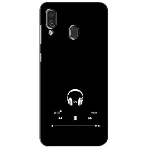 Чехол с картинками на черном фоне для Samsung Galaxy A30 2019 (A305F) (Плеер)
