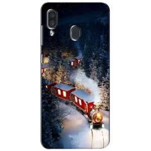 Силиконовый бампер на рождество для Samsung Galaxy A30 2019 (A305F) (Поезд)
