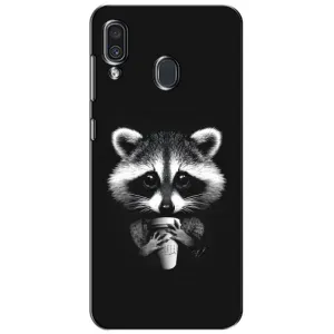 Силиконовый Чехол с Енотами на Samsung Galaxy A30 2019 (A305F) (С кофем)