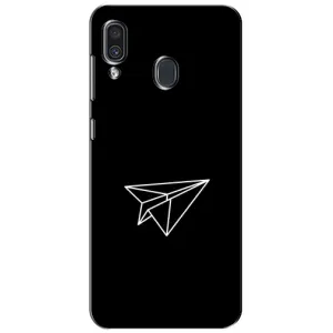 Чехол с картинками на черном фоне для Samsung Galaxy A30 2019 (A305F) (Самолетик)