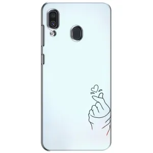 Чехлы (Знак сердечка) на Samsung Galaxy A30 2019 (A305F) (Сердце на голубом)