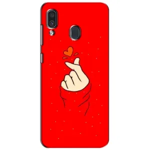 Чехлы (Знак сердечка) на Samsung Galaxy A30 2019 (A305F) (Сердце на красном)