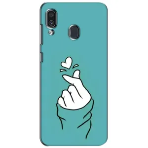 Чехлы (Знак сердечка) на Samsung Galaxy A30 2019 (A305F) (Сердечко на бирюзовом)