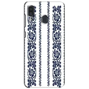 Силиконовый Чехол на Samsung Galaxy A30 2019 (A305F) с картинкой Вышиванки (Синяя вышиванка)