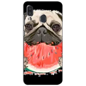 Чехол (ТПУ) Милые собачки для Samsung Galaxy A30 2019 (A305F) (Смешной Мопс)