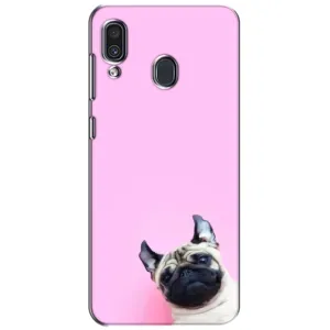 Бампер для Samsung Galaxy A30 2019 (A305F) с картинкой "Песики" (Собака на розовом)