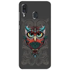 Чохли з принтом СОВИ для Samsung Galaxy A30 2019 (A305F) (Сова на сірому)