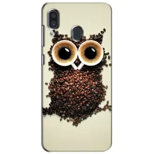 Чохли з принтом СОВИ для Samsung Galaxy A30 2019 (A305F) (Сова з зерен кави)
