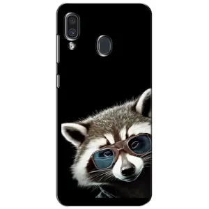 Силиконовый Чехол с Енотами на Samsung Galaxy A30 2019 (A305F) (Стильный Енот)
