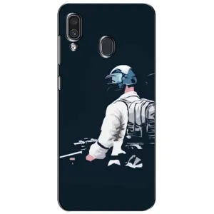 Силиконовый чехол с картинкой "Герой Pubg" на Samsung Galaxy A30 2019 (A305F) (В экиперовке)