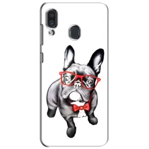 Бампер для Samsung Galaxy A30 2019 (A305F) с картинкой "Песики" (В очках)