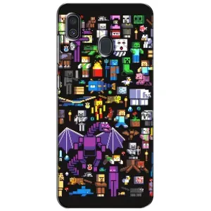 Чехол майнкрафт для Samsung Galaxy A30 2019 (A305F) (Все персонажи)