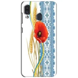 Силиконовый Чехол на Samsung Galaxy A30 2019 (A305F) с картинкой Вышиванки (Вышиванка с цветком)