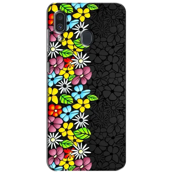 Чехол с рисунком «Яркие цветы на черном» для Samsung Galaxy A30 2019 (A305F) Чехол с рисунком «Яркие цветы на черном» для Samsung Galaxy A30 2019 (A305F)