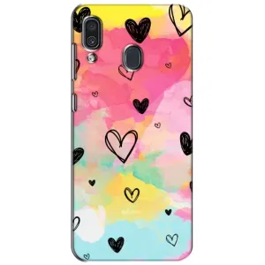 Чехлы с тематикой "Маленькие Сердечки" на Samsung Galaxy A30 2019 (A305F) (Яркие сердечки)