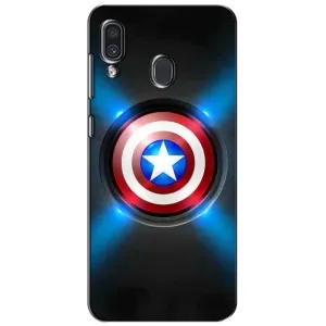 Чехол с Щитом Капитана Америки на Samsung Galaxy A30 2019 (A305F) (Яркий Щит Капитана)