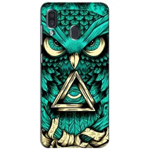 Чохли з принтом СОВИ для Samsung Galaxy A30 2019 (A305F) (Зелена сова)