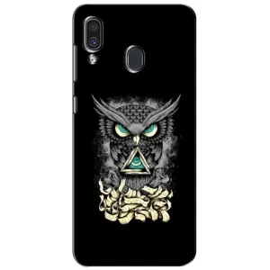 Чохли з принтом СОВИ для Samsung Galaxy A30 2019 (A305F) (Зелені очі)