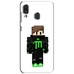 Чехлы для Samsung Galaxy A30 2019 (A305F) (Персонажи Майн Крафт) (Зеленый мальчик)