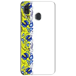 Силиконовый Чехол на Samsung Galaxy A30 2019 (A305F) с картинкой Вышиванки (Желто-синяя вышиванка)