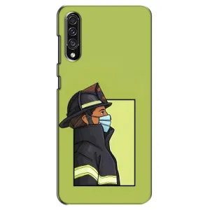 Силиконовый бампер (Работники) на Samsung Galaxy A30s (A307) (Пожарник)