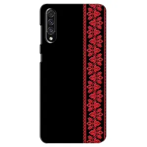 Силиконовый Чехол на Samsung Galaxy A30s (A307) с картинкой Вышиванки (Вышиванка на черном)