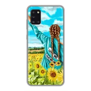 Чехол Стильные девушки на Samsung Galaxy A31 (A315) (Девушка на поле)